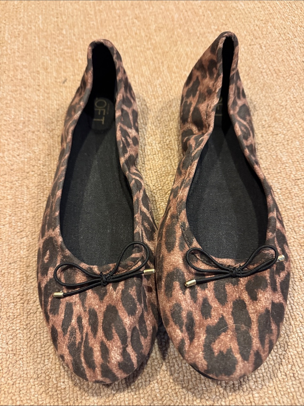 LOFT Leopard-Print Ballet Flats - Brown/Black